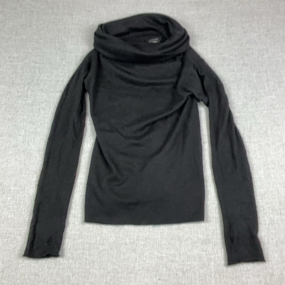 Brighton Fields Cashmere Sweater Womens XS Black Cowl Neck Long Sleeve Pullover